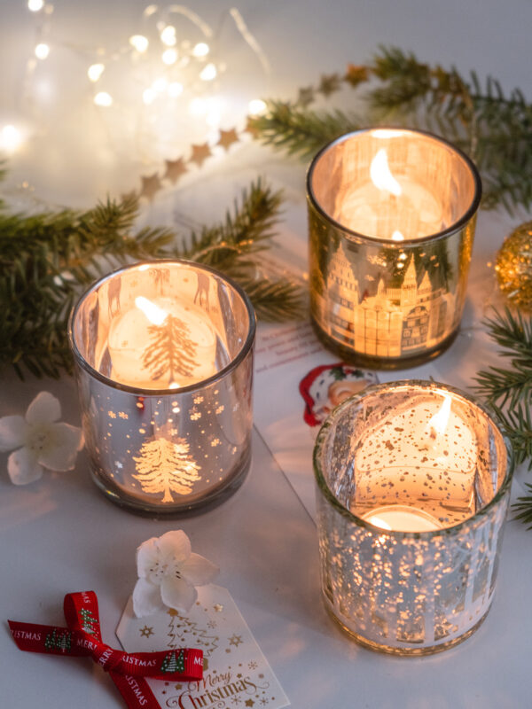 Transparent Christmas tea wax cup