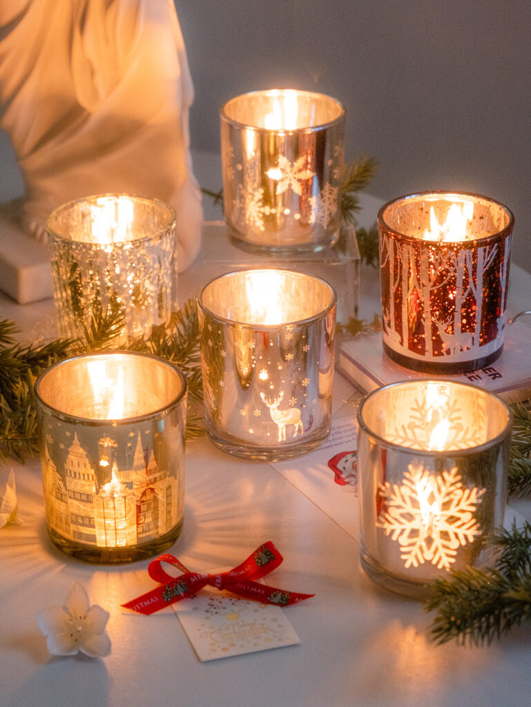 Transparent Christmas tea wax cup